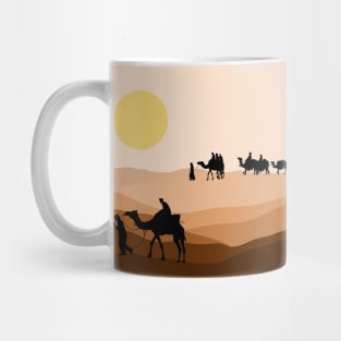 Silhouette of Camel inSahara desert Mug